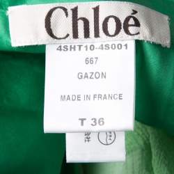 Chloe Green Pleated Crinkled Chiffon Noodle Strap Top S