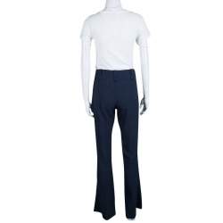 Chloe Navy Blue Wool Flared Bottom Pants S