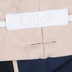 Chloe Navy Blue Wool Flared Bottom Pants S