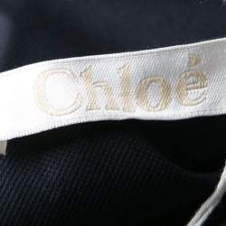 Pre Owned Chloe Navy Blue Woven Cotton Sleeveless Top M