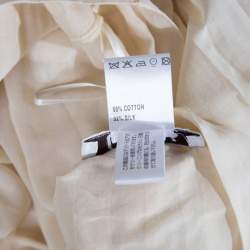 Chloe Champagne Cotton Satin Trim Detail Pleated Wrap Skirt M
