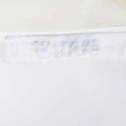 Chloe Vanilla Yellow Smocked Waist Lace Insert Tie Detail Dress M
