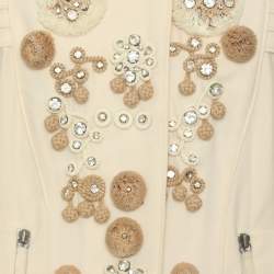 Pre Owned Chloe Light Beige Wool Blend Embroidered Cropped Jacket L
