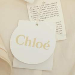 Pre Owned Chloe Light Beige Wool Blend Embroidered Cropped Jacket L