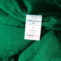 Pre Owned Chloe Emerald Green Tea Cashmere and Silk Textured Sweater S