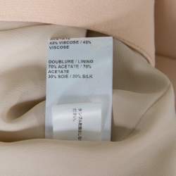 Chloe Beige Crepe Layered Ruffled Hem Long Sleeve Dress M