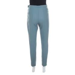 Pre Owned Chloe Sage Green High Waist Tapered Trousers M