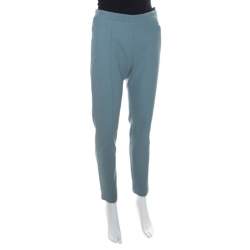 Pre Owned Chloe Sage Green High Waist Tapered Trousers M