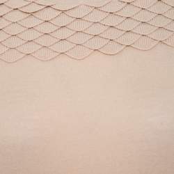 Pre Owned Chloe Beige Merino Wool Scallop Trimmed Yoke Long Sleeve Top M