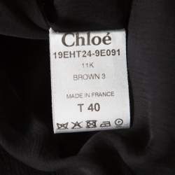 Chloe Metallic Brown Patch Pocket Detail Sleeveless Tank Top M