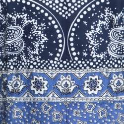 Pre Owned Chloe Blue and White Floral Printed Cotton Waist Tie Detail Dress M