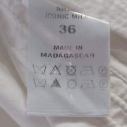 Pre Owned Chloe Iconic Milk White Cotton Poplin Buttoned Side Detail Shirt Dress S