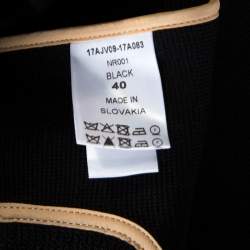 Chloe Black Wool Power Shoulder Collarless Button Front Jacket  M