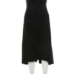 Pre Owned Chloé Black Crepe Knit Asymmetric Hem A Line Skirt M