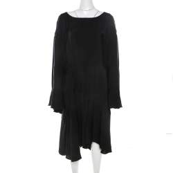 Pre Owned Chloe Navy Blue Asymmetric Oversized Midi Dress L