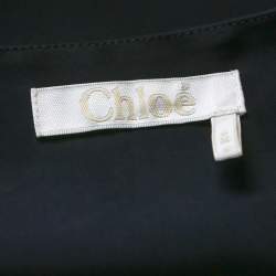 Chloe Navy Blue Twill Asymmetric Oversized Midi Dress L