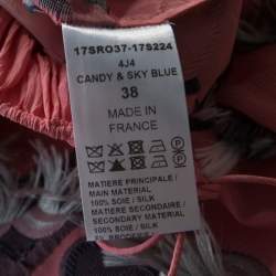 Pre Owned Chloe Pink Silk Chiffon Feather Applique Embellished Maxi Dress M