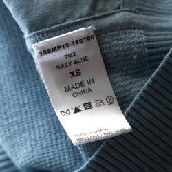 Pre Owned Chloe Powder Blue Purl Knit Wool and Silk Sweatshirt XS