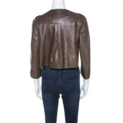 Chloe Khaki Green Lambskin Front Button Jacket M