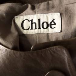 Chloe Khaki Green Lambskin Front Button Jacket M