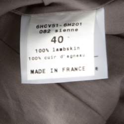 Chloe Khaki Green Lambskin Front Button Jacket M
