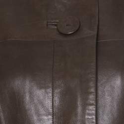 Chloe Khaki Green Lambskin Front Button Jacket M