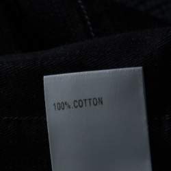 Pre Owned فستان كلوي  أكمام منفوشة دنيم نمط داكن قطن أزرق L