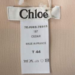 Chloe Brown Stretch Crepe Corset Detail Midi Skirt L 