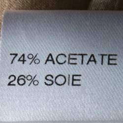 Pre Owned Chloe Beige Silk Blend Belted Front Ruffle Full Sleeve Pleated Long Dress L