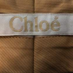 Pre Owned Chloe Black Wool Wide Leg Tapered Trousers L