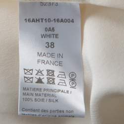 Pre Owned Chloe Cream Crepe De Chine Long Sleeve Tie Detail Buttoned Blouse M