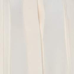 Pre Owned Chloe Cream Crepe De Chine Long Sleeve Tie Detail Buttoned Blouse M