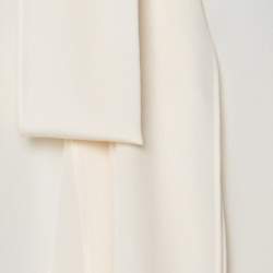 Pre Owned Chloe Cream Crepe De Chine Long Sleeve Tie Detail Buttoned Blouse M