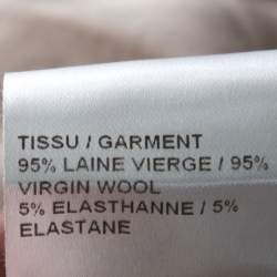 Pre Owned Chloe Beige Knit Embroidered Trim Detail Short Sleeve Shift Dress M