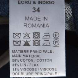 Pre Owned Chloé Indigo Blue Striped Canvas Pants S