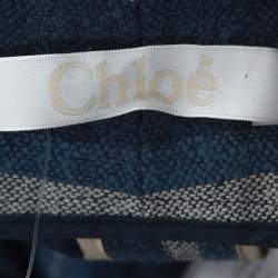 Pre Owned Chloé Indigo Blue Striped Canvas Pants S