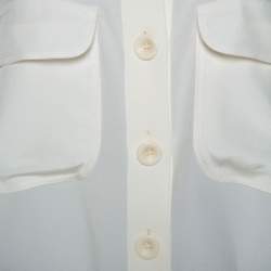 Pre Owned Chloe Off White Silk Button Front Shirt L
