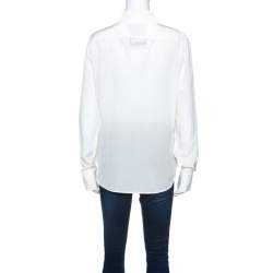 Pre Owned Chloe Off White Silk Button Front Shirt L