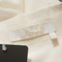 Pre Owned Chloe Off White Silk Button Front Shirt L