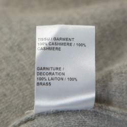 Pre Owned Chloe Grey Cashmere Metal Detail Button Front Cardigan XS