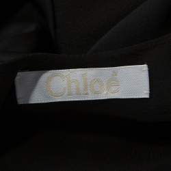 Chloe Black Satin And Chiffon Back Tie Detail Long Sleeve Top L