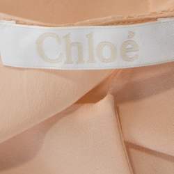 مملوكة مسبقًا توب كلوي تفاصيل أكمام مكشكش لمسات دانتيل كر يب وردي فاتح L