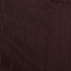 Pre Owned Chloe Brown Striped Wool Wide Leg Trousers S