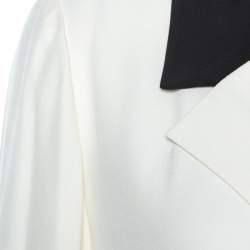 Pre Owned Chloe Off White Crepe Lace Trim Vintage Cropped Blazer M