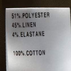 Pre Owned Chloe Light Brown Linen Blend Wide Leg Trousers M