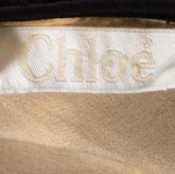 Pre Owned Chloe Black Cotton Eyelet Lace Scalloped Sheath Dress M