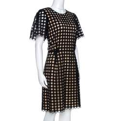 Pre Owned Chloe Black Cotton Eyelet Lace Scalloped Sheath Dress M