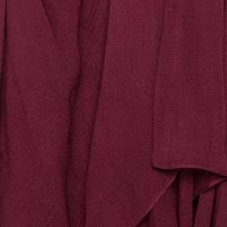 Pre Owned Chloé Burgundy Georgette Silk Asymmetric Layered Mini Skirt M