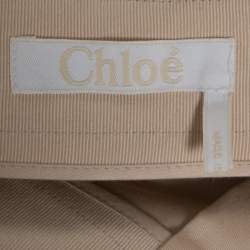 Pre Owned Chloé Tan Brown Cotton Poplin Draped Culottes M