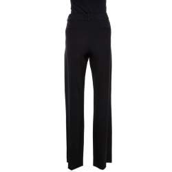 Chloé Black Stretch Wool Flared Trousers M